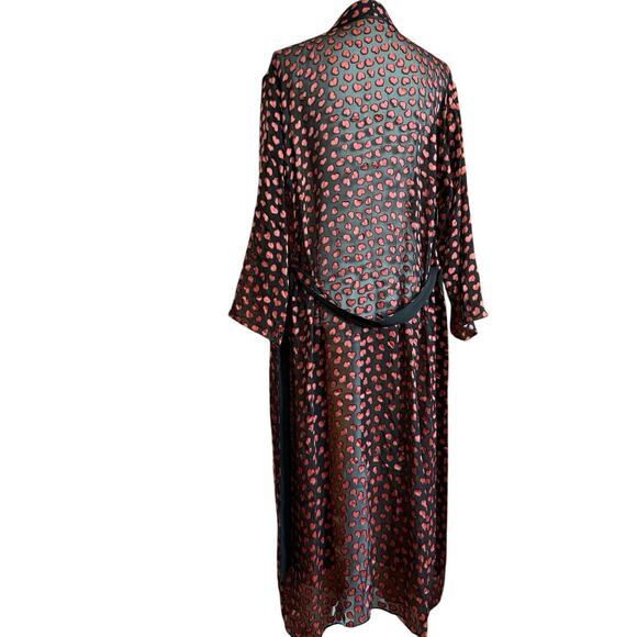 Alice + Olivia silk hearts robe duster coverup sash tie M/L medium large sheer - Picture 4 of 11
